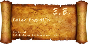 Beier Bogdán névjegykártya